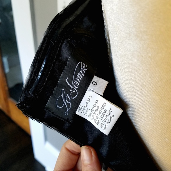 La Femme Strapless Evening Gown 0 Print Prom - Picture 7 of 8